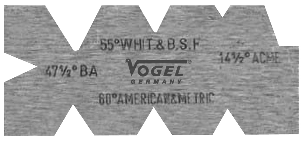 Шаблон VOGEL для контроля резьб SAE,WW,ACME